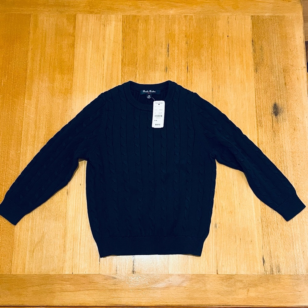 Brooks Brothers Kids cable knit navy sweater XS New with tags
